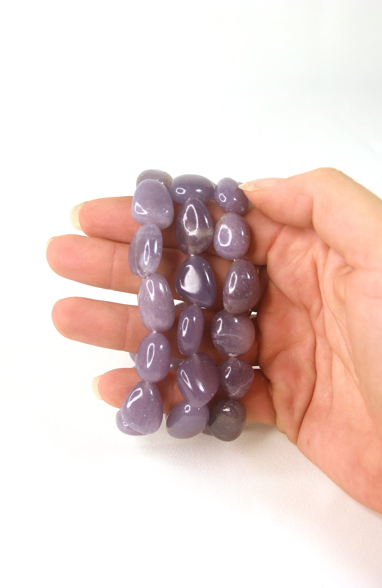 Lepidolite 10-15mm Tumbled Stone Bracelet